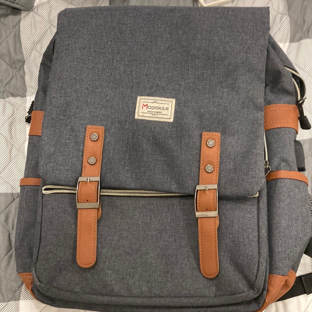 Grey backpack